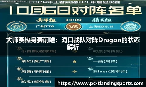 大师赛热身赛前瞻：海口战队对阵Dragon的状态解析